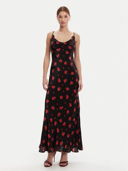 Bardot Sukienka wieczorowa 59709DB2 Czarny Regular Fit. Czarne sukienki damskie BARDOT, bez wzorów, z wiskozy, wizytowe, bez kołnierzyka, bez ramiączek. Za 329.99 zł.