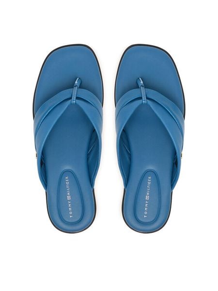 Tommy Hilfiger Japonki FW0FW09216 Niebieski. Niebieskie klapki damskie Tommy Hilfiger, bez wzorów, ze skóry, bez obcasa. Za 359.99 zł.