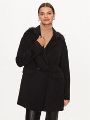 TWINSET Płaszcz wełniany 232TP2011 Czarny Regular Fit. Czarne płaszcze damskie Twinset, bez wzorów, z syntetyku. Za 2,139.00 zł.