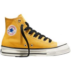 Buty sportowe Converse Chuck Taylor Throwback. Żółte buty sportowe na co dzień damskie Converse, bez wzorów, z materiału. Za 590.00 zł.