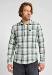 LEE MĘSKA KOSZULA LEE SURE SHIRT WHITE 112355718 L66N012005. Białe koszule męskie Lee, l, bez wzorów, bez kołnierzyka, bez ramiączek. Za 139.99 zł.