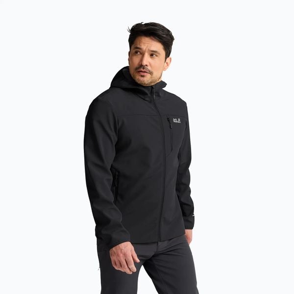 Kurtka przeciwwiatrowa męska Jack Wolfskin Wild Winds Hooded. Czarne kurtki męskie Jack Wolfskin, l, bez wzorów, z elastanu, sportowe, bez kaptura. Za 559.99 zł.