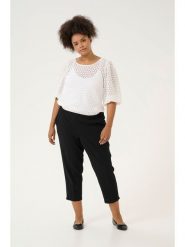 KAFFE curve Spodnie w kolorze czarnym rozmiar: 50. Czarne spodnie materiałowe damskie KAFFE curve, bez wzorów, z materiału, z podwyższonym stanem. Za 113.99 zł.