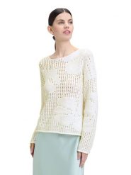 CARTOON Sweter w kolorze białym rozmiar: 36. Białe swetry klasyczne damskie Cartoon, z bawełny, bez kołnierzyka. Za 65.95 zł.