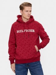 Tommy Hilfiger Bluza Aop Monogram MW0MW32703 Czerwony Regular Fit. Czerwone bluzy bez kaptura męskie Tommy Hilfiger, m, z bawełny. Za 359.99 zł.