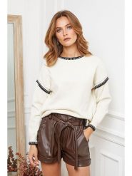 Joséfine Sweter "Brami" w kolorze kremowym rozmiar: S. Brązowe swetry klasyczne damskie Joséfine, s, bez kołnierzyka. Za 174.84 zł.