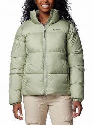 Columbia Kurtka zimowa "Puffect II" w kolorze zielonym rozmiar: S. Zielone kurtki damskie Columbia, na zimę, s, bez wzorów, z puchu, bez kaptura. Za 314.95 zł.