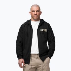 Bluza męska Pitbull USA Hooded Zip. Czarne bluzy z kapturem męskie PITBULL, m, z bawełny. Za 249.99 zł.