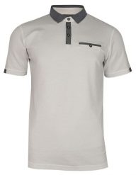 Kremowo-Szara Elegancka Koszulka Polo -RANIR- 100% Bawełna, Męska, Krótki Rękaw. Szare koszulki polo męskie Ranir, l, bez wzorów, z bawełny, bez ramiączek. Za 69.00 zł.