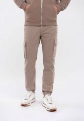 Spodnie bojówki, Regular Fit, R-ALPIN. Brązowe spodnie sportowe męskie Volcano, z materiału. Za 229.99 zł.