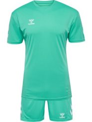 Zestaw koszulka + szorty Hummel Logo. Czarne bluzki sportowe damskie HUMMEL, l, z bawełny, na fitness i siłownię. Za 153.00 zł.