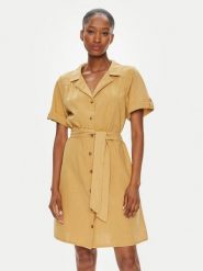 Mustang Sukienka koszulowa Esmeralda 1015100 Brązowy Regular Fit. Brązowe sukienki damskie Mustang, bez wzorów, z bawełny, bez kołnierzyka, bez ramiączek, koszulowe. Za 209.99 zł.