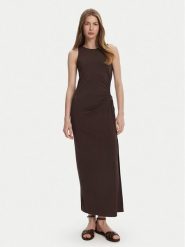 Max Mara Beachwear Sukienka letnia 2516621049650 Brązowy Regular Fit. Brązowe sukienki damskie Max Mara Beachwear, na lato, l, bez wzorów, z wiskozy, bez kołnierzyka, bez ramiączek. Za 1,119.00 zł.