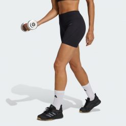 Legginsy z dzianiny o długości 4 cali Workout Essentials. Niebieskie legginsy damskie Adidas, xl, bez wzorów, z dzianiny. Za 129.00 zł.