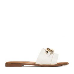 Klapki JENNY. Brązowe klapki damskie Jenny, bez wzorów, bez obcasa. Za 89.99 zł.