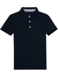 Tommy Hilfiger Polo KB0KB03975 S Granatowy Regular Fit. Niebieskie t-shirty chłopięce Tommy Hilfiger, bez wzorów, z bawełny, bez ramiączek. Za 129.99 zł.