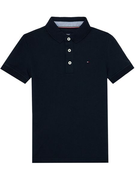 Tommy Hilfiger Polo KB0KB03975 S Granatowy Regular Fit. Niebieskie t-shirty chłopięce Tommy Hilfiger, bez wzorów, z bawełny, bez ramiączek. Za 119.99 zł.