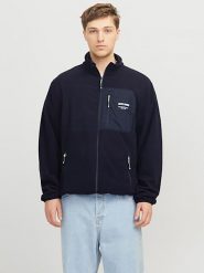 Jack & Jones Kurtka polarowa w kolorze granatowym rozmiar: L. Niebieskie kurtki męskie Jack & Jones, l, bez wzorów, z materiału, bez kaptura. Za 127.35 zł.