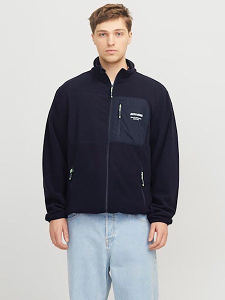 Jack & Jones Kurtka polarowa w kolorze granatowym rozmiar: L. Niebieskie kurtki męskie Jack & Jones, l, bez wzorów, z materiału, bez kaptura. Za 87.40 zł.
