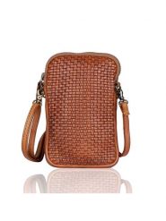 Bellicci Skórzana torebka "Everly" w kolorze jasnobrązowym na telefon - 11 x 19 x 2 cm rozmiar: onesize. Brązowe torebki klasyczne damskie Bellicci, bez wzorów, z materiału, bez dodatków. Za 130.99 zł.