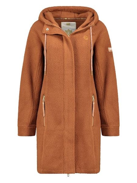 Geographical Norway Płaszcz polarowy "Tartine" w kolorze karmelowym rozmiar: S. Brązowe płaszcze damskie Geographical Norway, s, bez wzorów, z polaru. Za 196.24 zł.