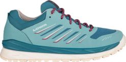 Półbuty LOWA AXOS GTX LO Ws. Niebieskie półbuty damskie Lowa, bez wzorów, z materiału, sportowe, bez obcasa. Za 559.00 zł.