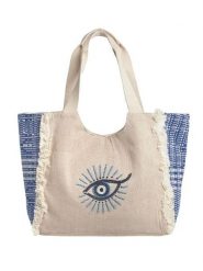 BLE Torebka w kolorze kremowo-niebieskim - 22 x 12,5 x 6 cm rozmiar: onesize. Brązowe torebki klasyczne damskie BLE, bez wzorów, z bawełny, bez dodatków. Za 89.67 zł.