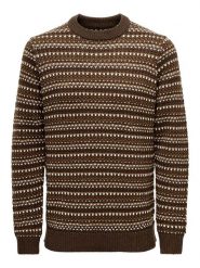 ONLY & SONS Sweter w kolorze brązowym rozmiar: S. Brązowe swetry męskie Only & Sons, s, bez wzorów, bez kołnierzyka. Za 70.08 zł.