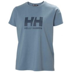 Koszulka damska Helly Hansen Logo 3.0. Niebieskie bluzki damskie Helly Hansen, bez wzorów, bez ramiączek. Za 141.75 zł.