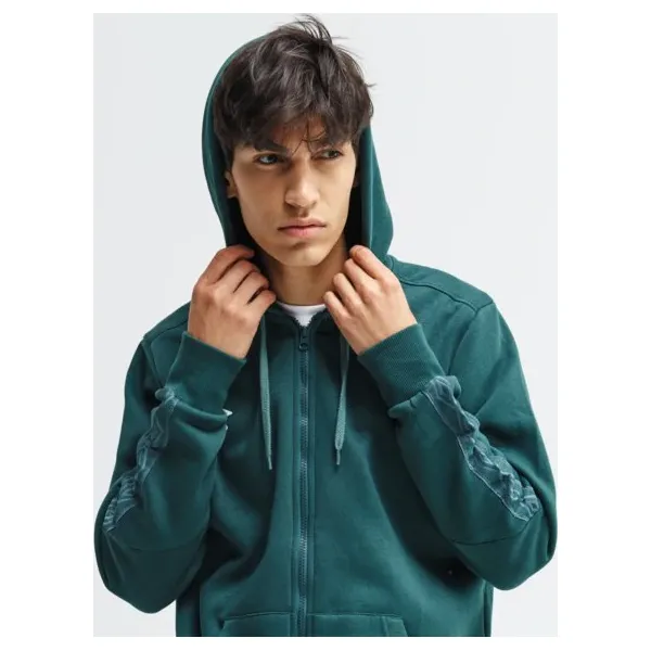 Umbro Bluza Fz Fleece With Cuff Taping , zielony, rozmiar S. Zielone bluzy z kapturem męskie Umbro, m, z bawełny. W wyprzedaży za 103.99 zł.