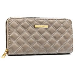 Szary portfel damski ze skóry ekologicznej w pikowany wzór, zamykany suwakiem - 4U Cavaldi. Szare portfele damskie 4U Cavaldi, bez wzorów, ze skóry ekologicznej. Za 45.00 zł.