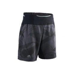 Spodenki do biegania BAGGY TRAIL męskie. Szare szorty męskie KALENJI, z elastanu, bez kołnierzyka. Za 59.99 zł.
