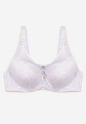 Biały Koronkowy Biustonosz Full Cup Ozdobiony Cyrkoniami Helleboria. Białe biustonosze Renee, bez wzorów, z koronki. Za 39.99 zł.