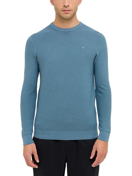 Mustang Sweter w kolorze niebieskim rozmiar: XXL. Niebieskie swetry męskie Mustang, xxl, bez wzorów, z bawełny, bez kołnierzyka. Za 139.54 zł.