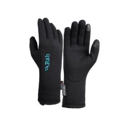 Rękawiczki damskie Rab Power Stretch Contact Glove. Czarne rękawiczki damskie RAB, bez wzorów. Za 118.99 zł.
