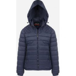 Granatowa Kurtka Pikowana Heatampal. Niebieskie kurtki męskie Born2be, na jesień, l, bez wzorów, z jeansu, klasyczne, bez kaptura. Za 229.99 zł.