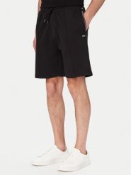 BOSS Szorty sportowe Sense 50561490 Czarny Regular Fit. Czarne szorty męskie Boss, bez wzorów, z bawełny, sportowe. Za 399.99 zł.