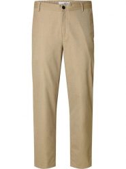 SELECTED HOMME Spodnie chino w kolorze beżowym rozmiar: M. Brązowe spodnie materiałowe męskie Selected Homme, bez wzorów. Za 118.56 zł.
