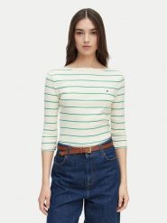 Tommy Hilfiger Bluzka New Cody WW0WW40589 Kremowy Slim Fit. Białe topy sportowe damskie Tommy Hilfiger, m, bez wzorów, z bawełny, bez ramiączek. Za 249.99 zł.