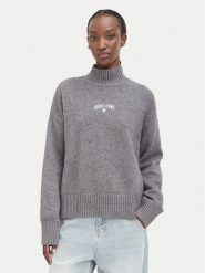 Guess Jeans Sweter W6BR09 Z1252 Szary Relaxed Fit. Szare swetry klasyczne damskie Guess Jeans, xxl, z bawełny, bez kołnierzyka. Za 389.99 zł.