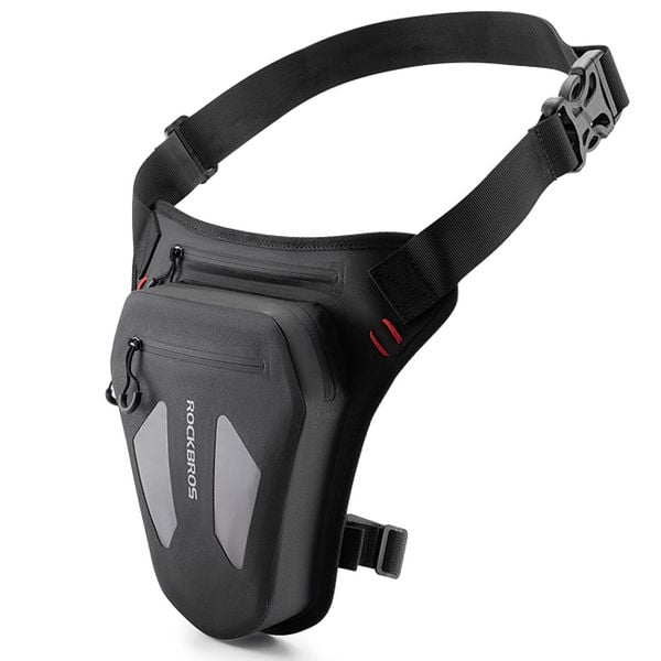Torba motocyklowa Rockbros na nogę, udo, pas, ramię - czarna. Czarne torebki klasyczne damskie ROCKBROS, bez wzorów, z materiału, duże, bez dodatków. Za 129.99 zł.