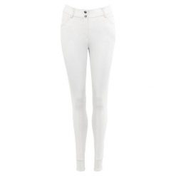 Damskie spodnie jeździeckie z pełnym lejem BR Equitation brighton. Białe spodnie materiałowe damskie BR, bez wzorów, z elastanu, klasyczne, z podwyższonym stanem. Za 423.00 zł.
