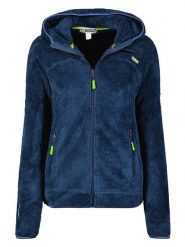 Geographical Norway Kurtka polarowa "Upalood" w kolorze granatowym rozmiar: M. Niebieskie kurtki damskie Geographical Norway, m, bez wzorów, z polaru, bez kaptura. Za 100.04 zł.