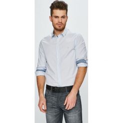 Trussardi Jeans - Koszula. Niebieskie koszule męskie TRUSSARDI JEANS, bez wzorów, z bawełny, bez kołnierzyka, bez ramiączek. W wyprzedaży za 239.90 zł.