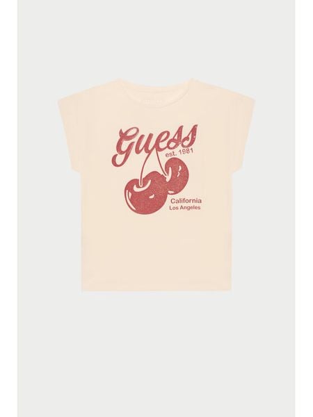 Guess T-Shirt J5GI00 K6YW4 Różowy Regular Fit. Czerwone koszulki dziewczęce Guess, z aplikacjami, z bawełny, bez ramiączek. Za 59.99 zł.