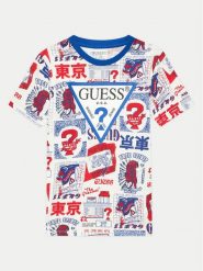 Guess T-Shirt L4YI04 K8HM3 Kolorowy Regular Fit. T-shirty chłopięce Guess, z aplikacjami, z bawełny, bez ramiączek. Za 59.99 zł.