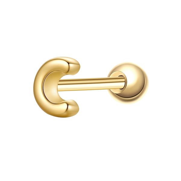 Glanzstücke München Piercing Litera C ze srebra próby 925 w kolorze zlotym Kolczyki 1 ct Damski. Żółte kolczyki damskie Glanzstücke München, pozłacane. Za 110.49 zł.