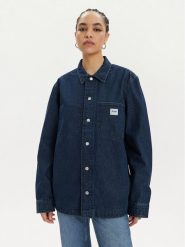 Lee Koszula jeansowa Workwear 112349344 Granatowy Loose Fit. Niebieskie koszule damskie Lee, xl, bez wzorów, z bawełny, bez kołnierzyka, bez ramiączek. Za 319.99 zł.