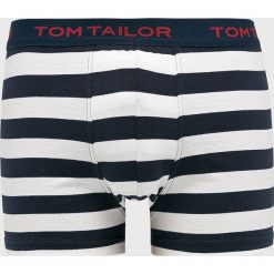 Tom Tailor Denim - Bokserki. Niebieskie bokserki męskie Tom Tailor Denim, bez wzorów, z bawełny. W wyprzedaży za 49.90 zł.