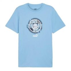 Koszulka sportowa męska Puma Manchester City Home. Niebieskie t-shirty sportowe męskie Puma, l, bez ramiączek. Za 157.00 zł.